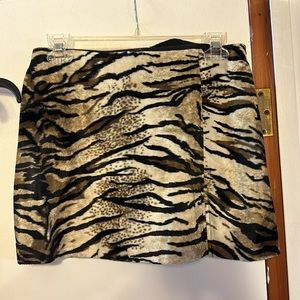 Cheetah print antique designer mini skirt